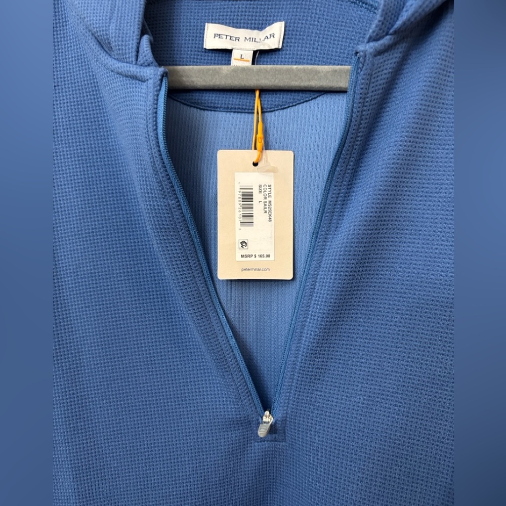 Peter Millar Grid Performance Half-Zip Blue class… - image 3